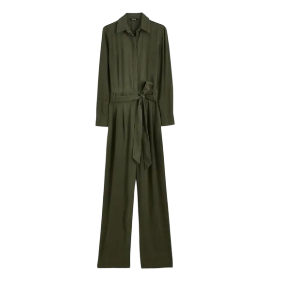 NWT Madewell Relaxed Tie Waist Wide Leg Jumpsuit | Size 10 & 12 | Army Green - Picture 5 of 12